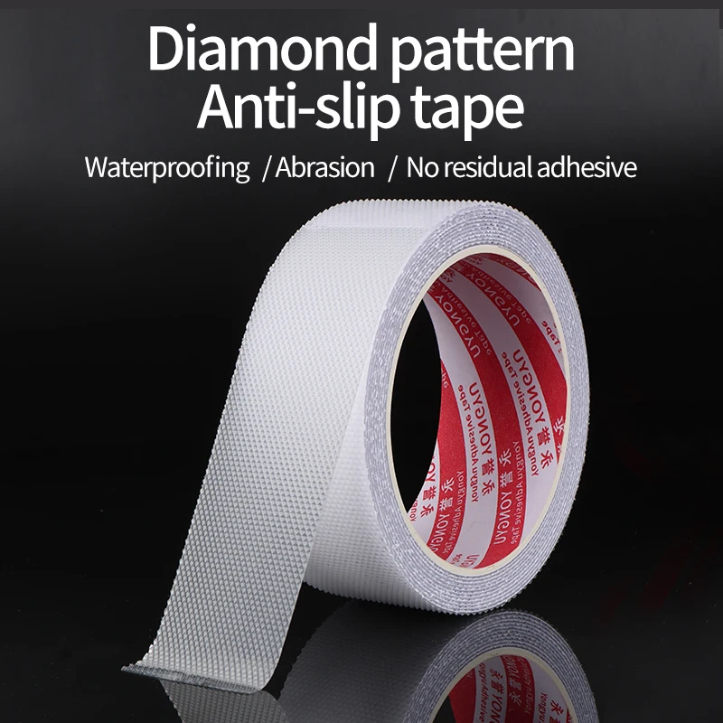 Cinta antideslizante transparente con estampado de diamantes, tapete resistente al desgaste, impermeable, para cocina, escalera, baño, huecos de azulejos de cerámica