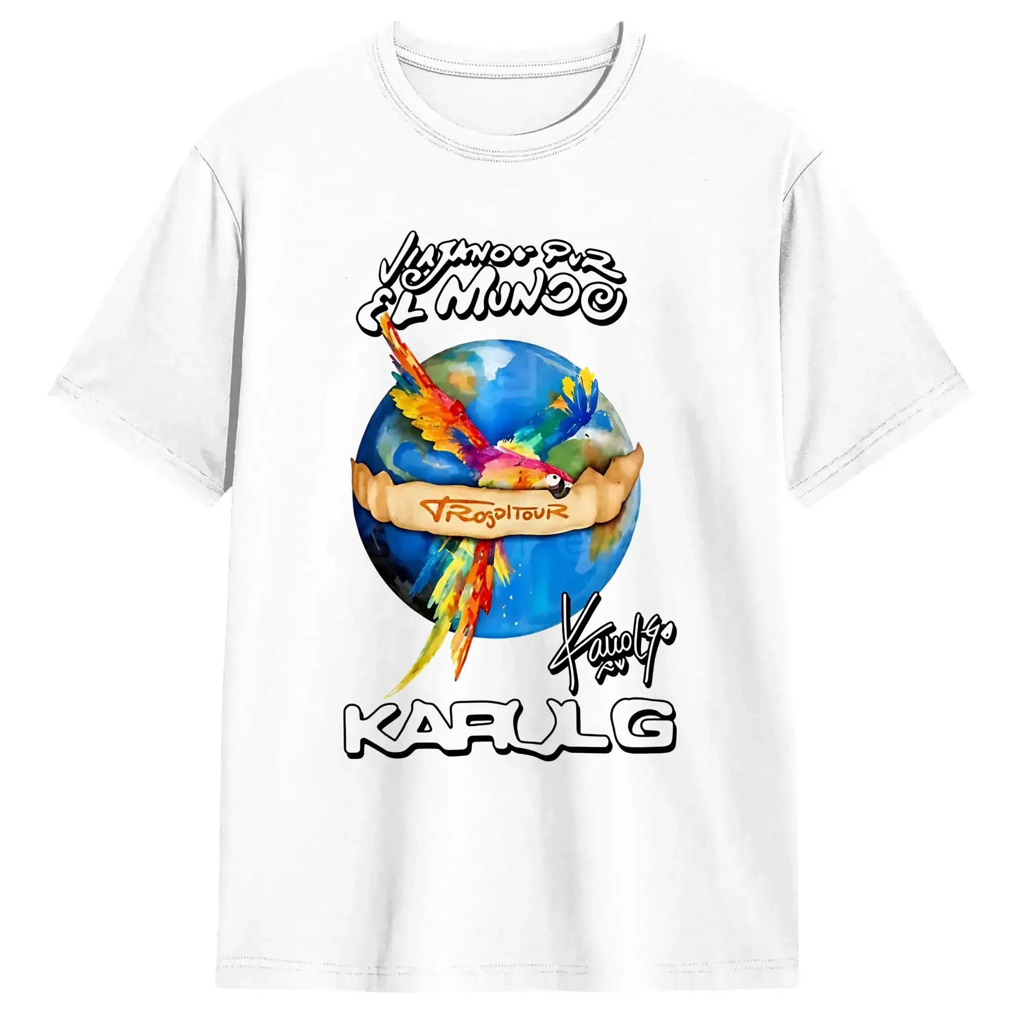 Singer K-Karol-G KG Men T Shirt  Vintage Tee Shirt Short Sleeve Crewneck T-Shirt Pure Cotton Printing Tops