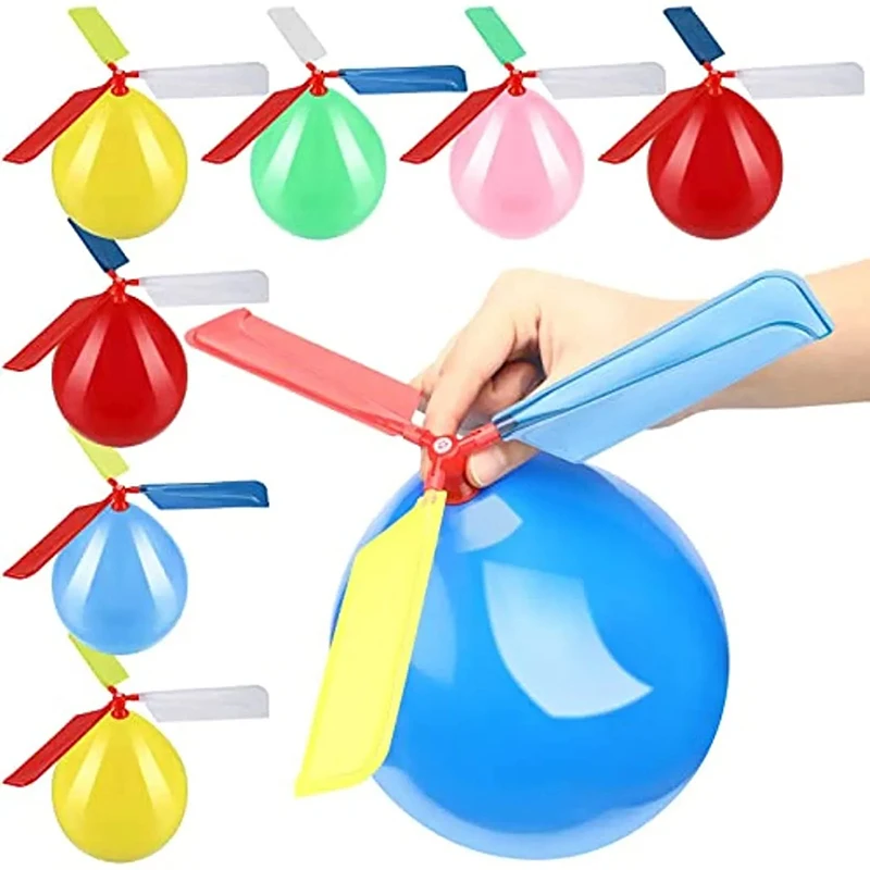 

1/6/12pcs Balloon Helicopter Flying Toy Funny Balloon Helicopter Flying Outdoor Playing DIY Educational Kids Inflatable Toys