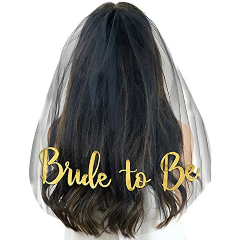 Bachelorette Party Gold Bride To Be Veil Bridal Shower Supplies Engagement Decor