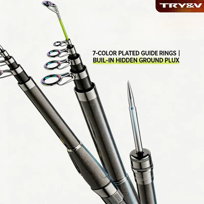 TRUVEX Sea Combat II Surfcasting Rod 2.4-3.6m Carbon Ultralight Long Cast Built-in Stand Saltwater Freshwater Rod