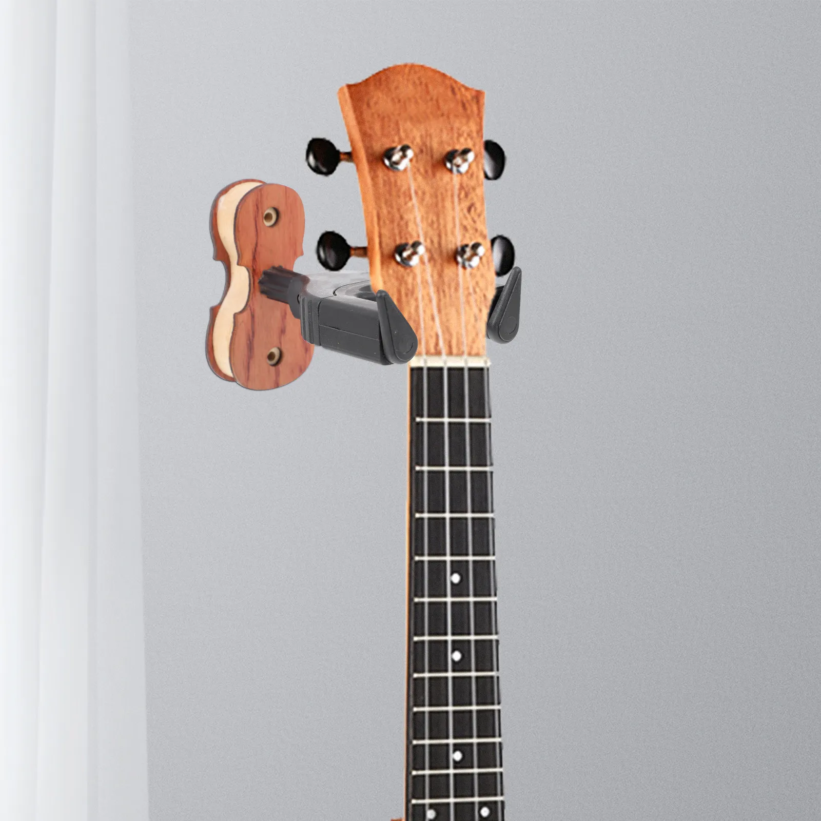 1Pcs Ukulele Automatic Lock Hook Wall Mount Small Space Saving Musical Instrument Hanger Violin Viola Holder Violin Wall Hanger
