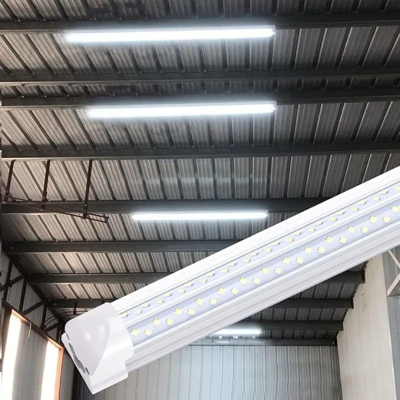 8FT T8 V Forme Intégré Tube Lumière Double Face 4nucleo, 120W LED Magasin Luminaire, AC85-277V 14400 Lumens 6000K Froid