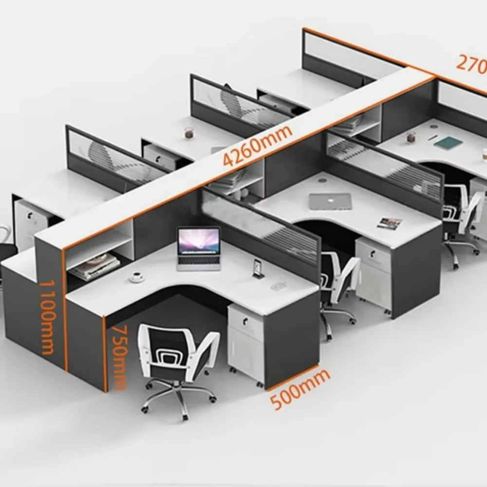 Professional Modern Office Partition Computer Cubicle Modular Acoustic Workstation