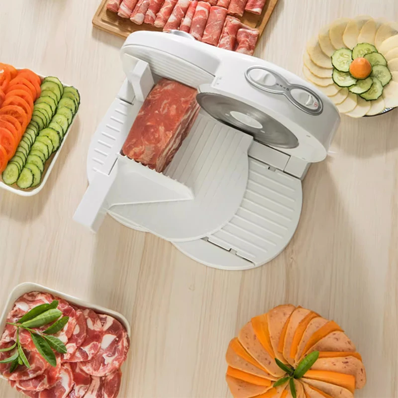 Electric Meat Slicer Cutting Beef Mutton Roll Vegetable Bread Machine Detachable Stainless Steel Knife Adjustable Thickness