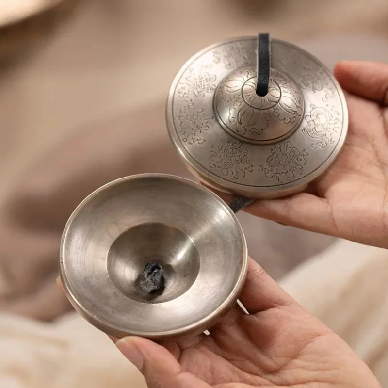 Bronze Tinkle Bell Nepal Handmade Sound Healing Hand Bell Buddhism Meditation Yoga Bells Tibetan Carving Orff Instruments