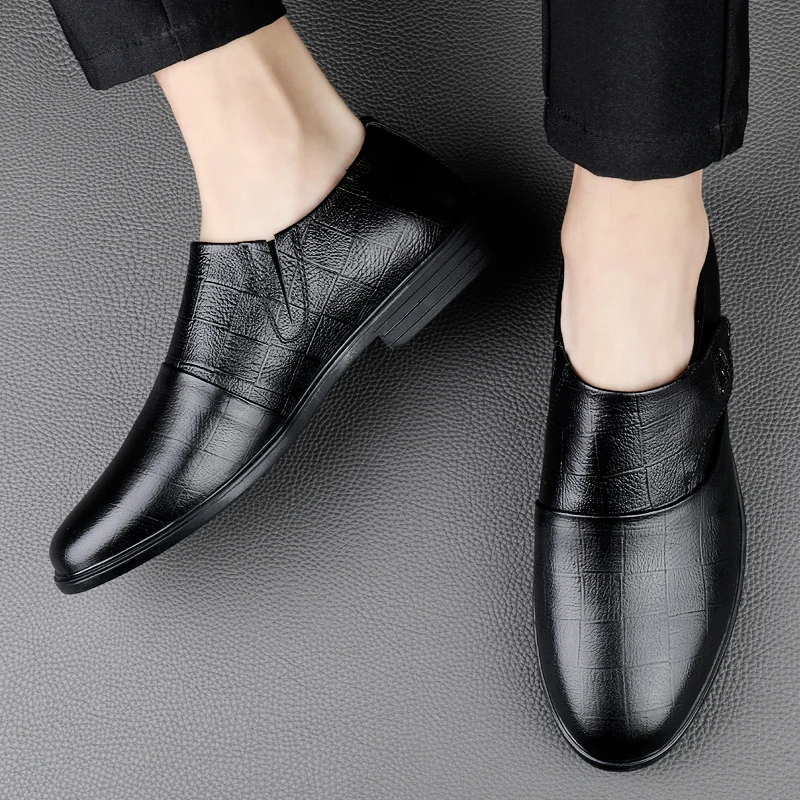 Luxury Mens Leather Shoes High Quality Men\'s Shoes Pointed Oxford Wedding Leather Men Dress Shoes 2024 Gentleman Office Man Shoe