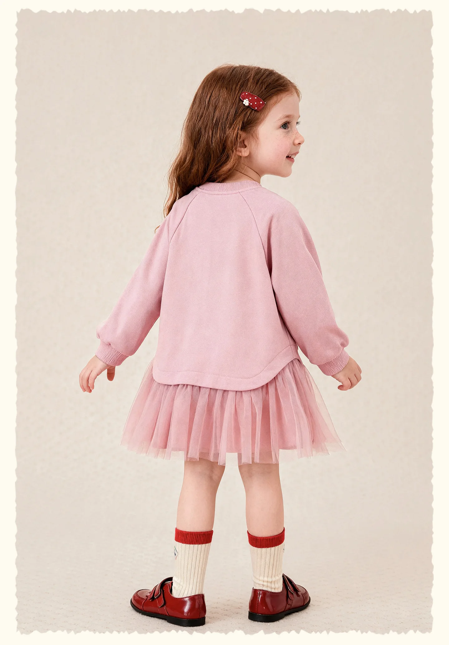 Amila 2026 Herbst Neues Kinder-Mädchen-Mesh-Splice-Kleid Niedliches Eiscreme-Muster Süßes Liebliches Prinzessinnen-Partykleid – Detail 12
