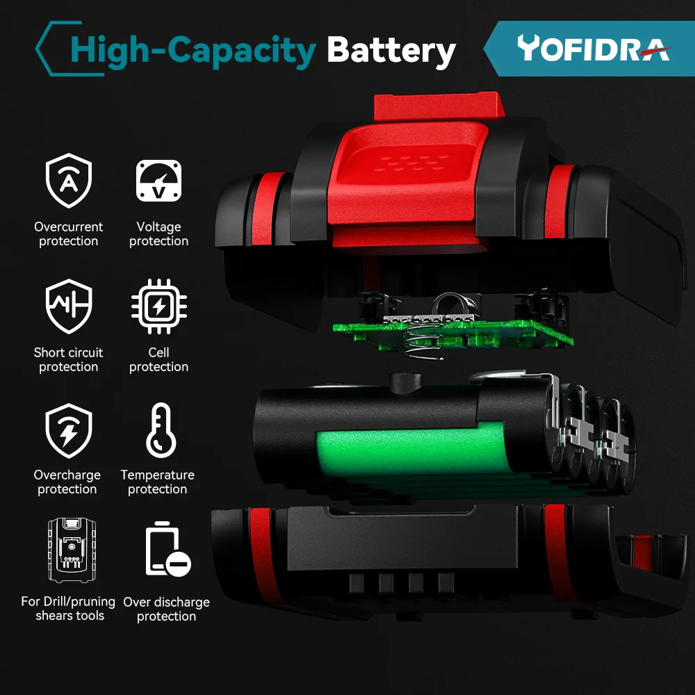 88VF 7500mAh Rechargeable Lithium Ion Battery For 36VF 48VF 88VF Cordless Screwdriver Power Tools Replacement Battery