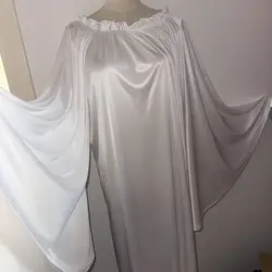 Glossy Rose Women Satin Loose Maxi Dress Long Sleeve Plus Size Sexy Sleeping Robe