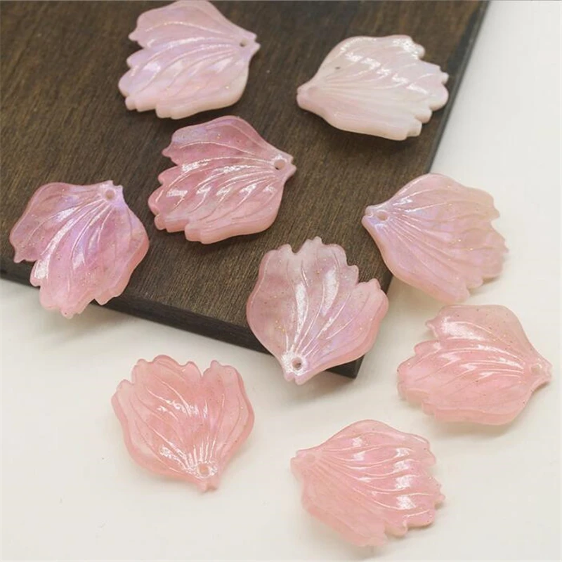 

10Pcs/Lot New Retro Acetic Acid Fish Tail Flower Beads Petals Charm Connectors Diy Earrings Jewelry Making Resin Acessories