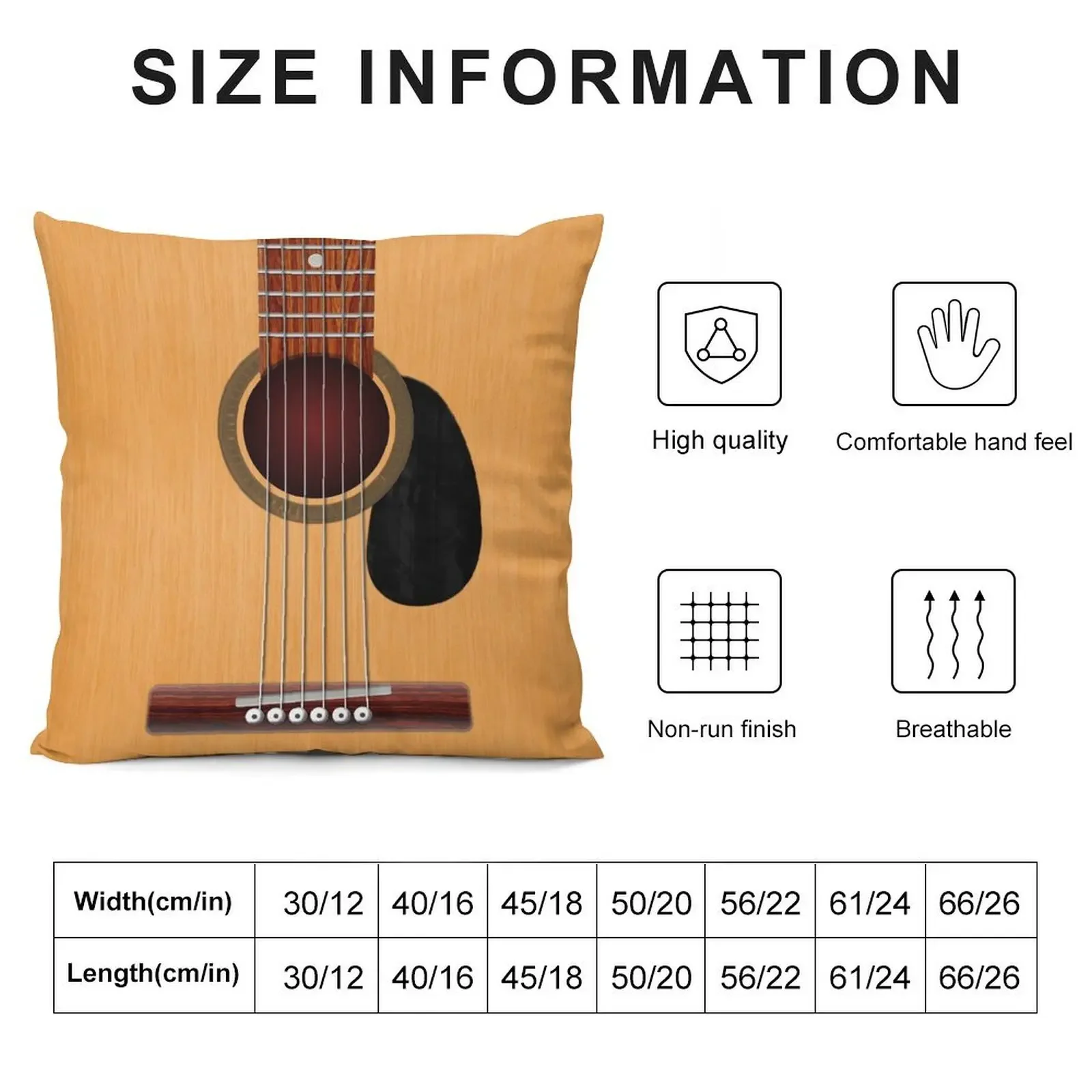 Acoustic Guitar Throw Pillow Pillowcases Bed Cushions Cushion Covers For Living Room Anime Throw Pillow pillow