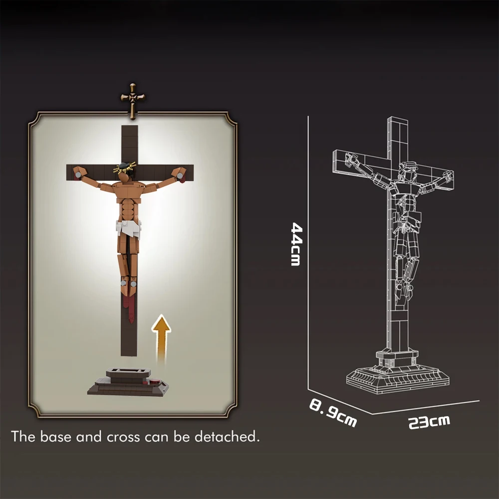 クリエイティブなイエス文化の組み立てブロックモデルMOCキリスト教十字架ビルディングブロック装飾大人向けギフトミニデスクトップオーナメント