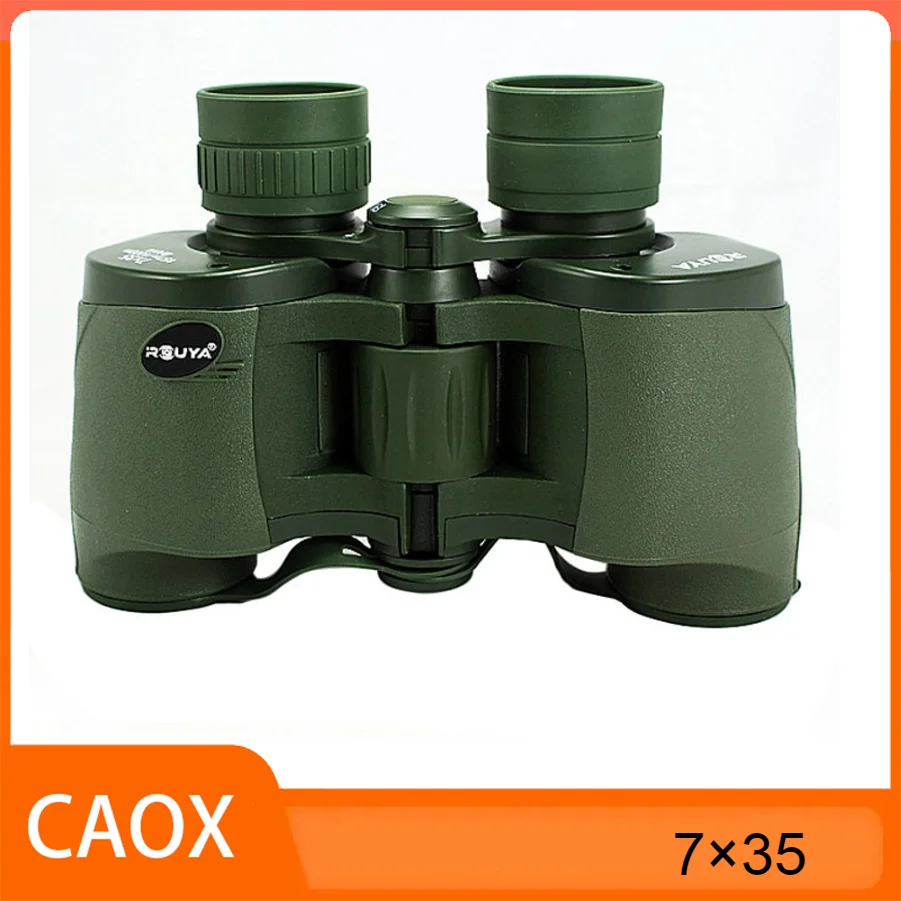 7X35 binoculars, high magnification, outdoor, long distance, center focus, large eyepiece, rubber material, wide field of view