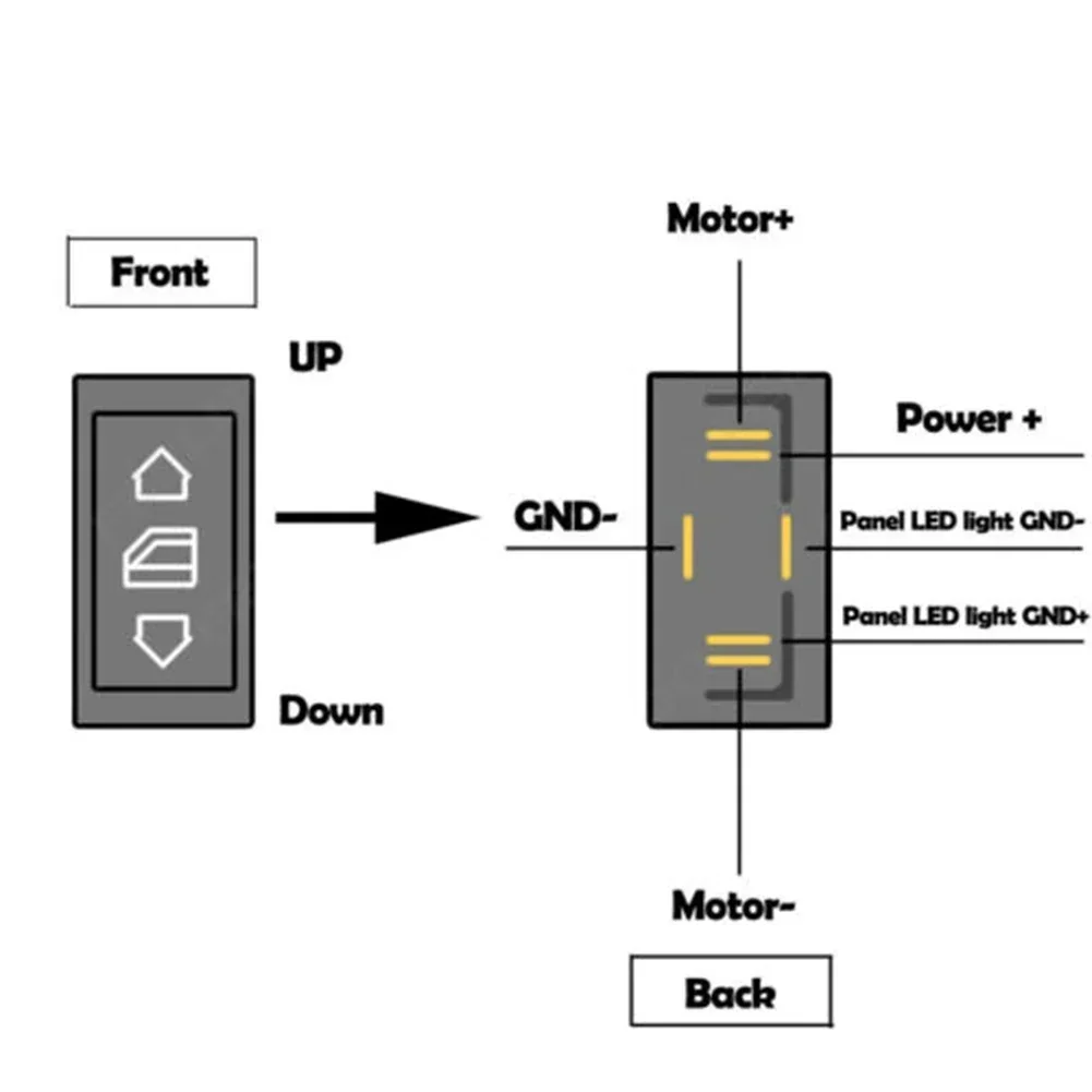 

Carhome Car 6-pin Car Glass Elevator Switch Electric Power Switch Button With Green Light 12/24V 10A Auto Power WindowSwitchON/O