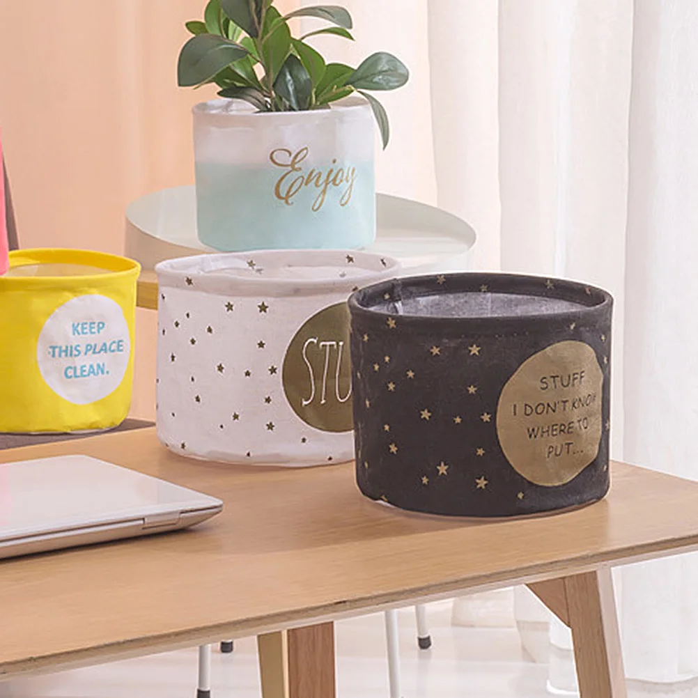 

1 pc Fabric Storage Basket Foldable Large Capacity Waterproof Organizer Home Office Elegant Cotton Bin Closet Floor Box