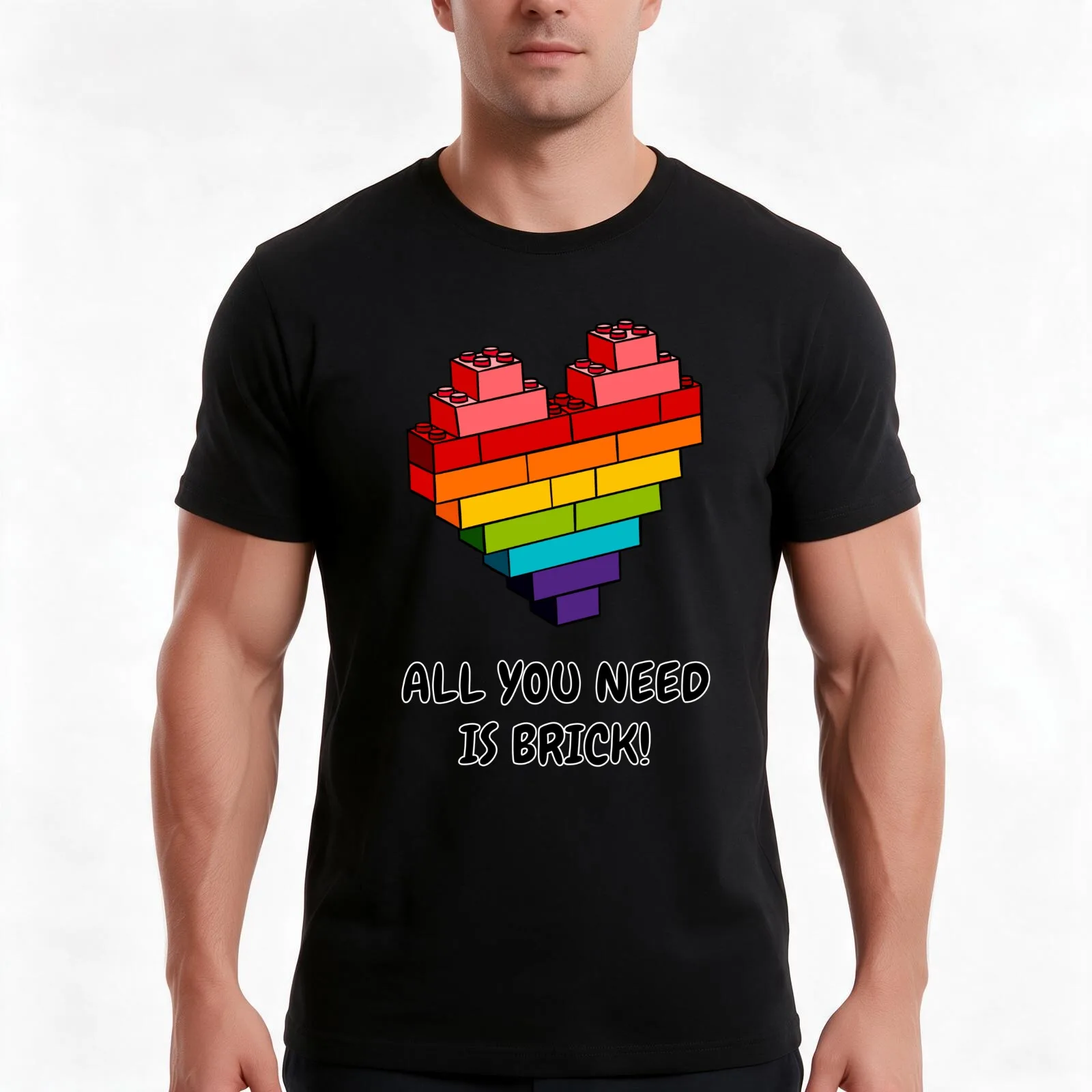 All you need is brick T-Shirt Summer Casual Cotton Tee Oversized Streetwear Tops Vintage Graphic Print Unisex Men Women