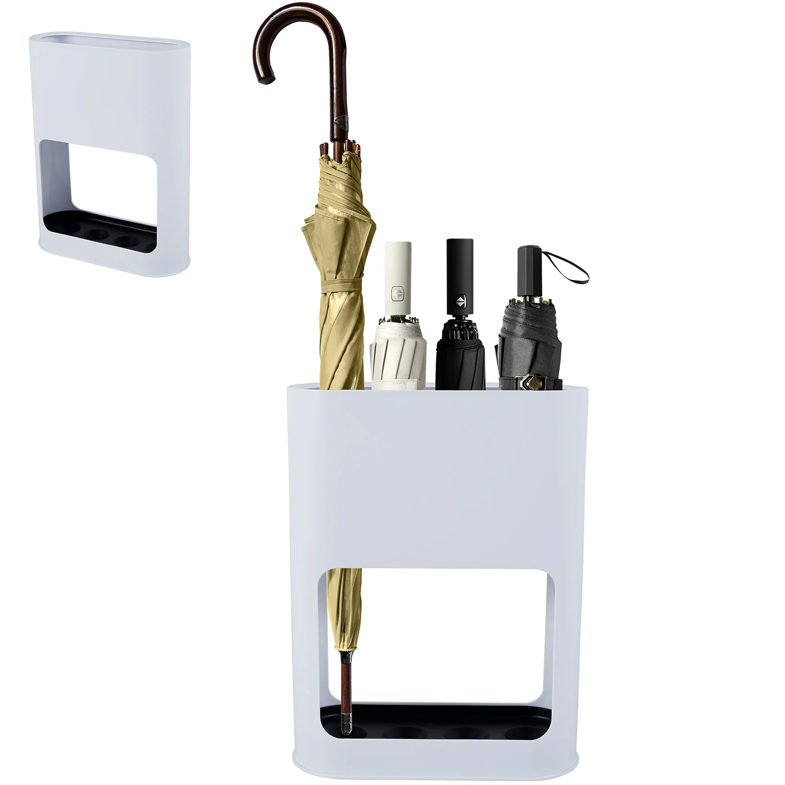 GV Umbrella Holder Metal Free Standing Umbrella Stand Rack Multipurpose Umbrella Decorative Holder with Removable Drip Tray AA