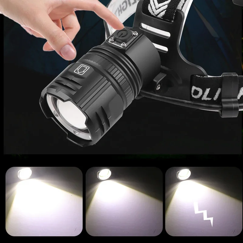 New Product 30W White Laser Long-Range Headlamp TYPE-C USB Charging XHP70 High-Intensity Zoom Headlamp