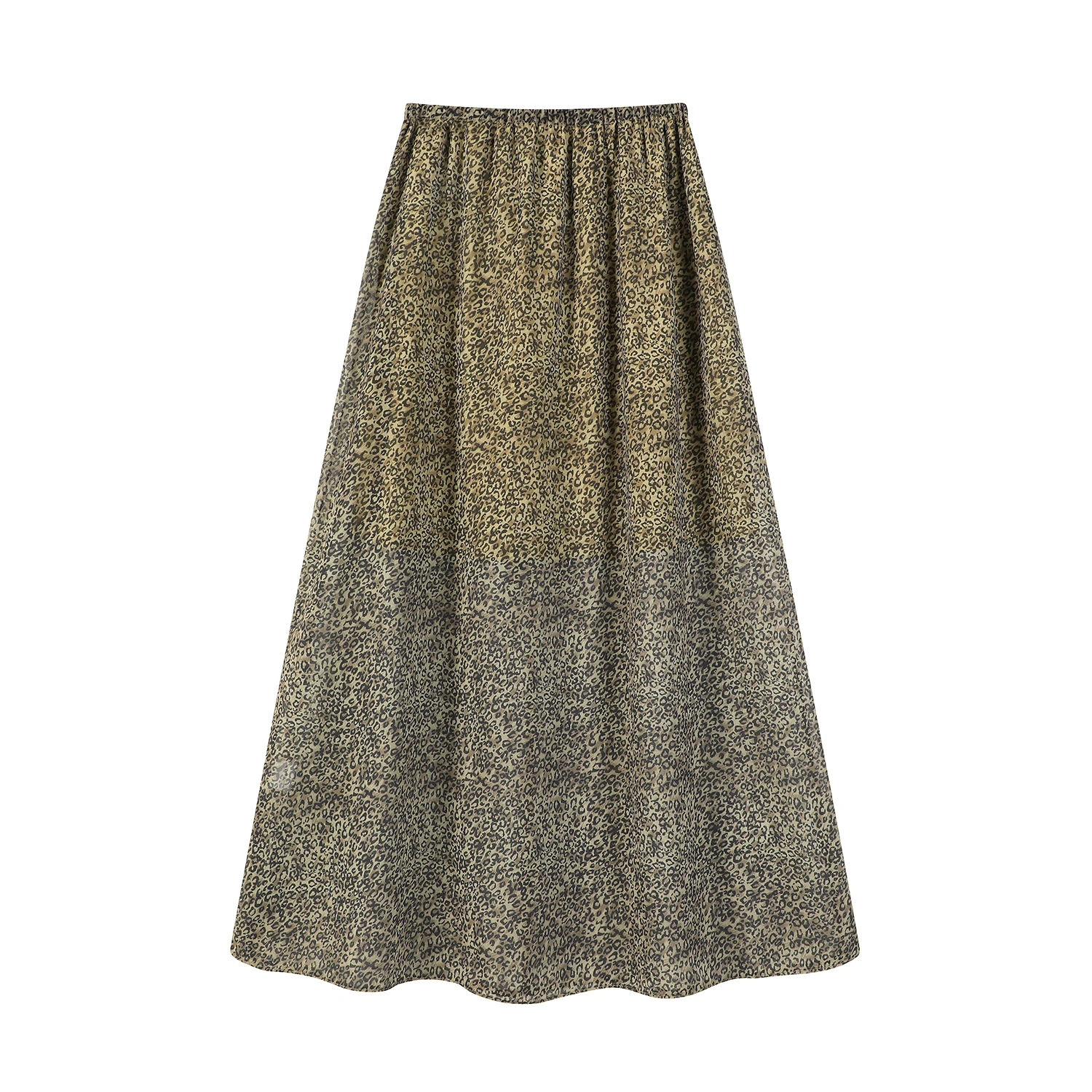 

High Waist Vintage Leopard Printed Women's Umbrella Skirts 2025 New Spring Autumn Casual Loose Straight A-line Skirts Female