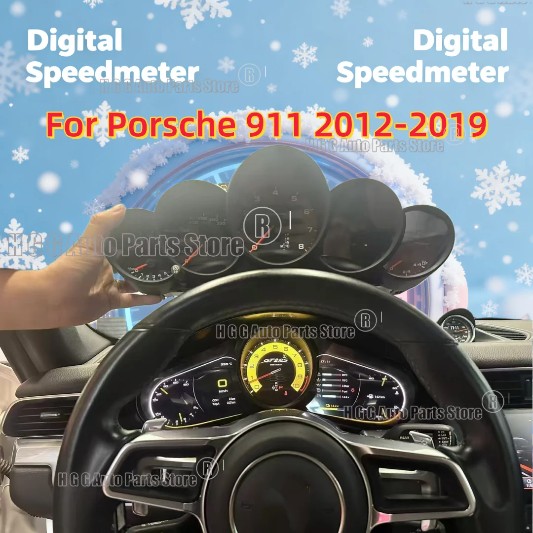 

12,3-дюймовая цифровая ЖК-панель приборов для Porsche 911 2012-2019: Виртуальный спидометр, обновление приборной панели