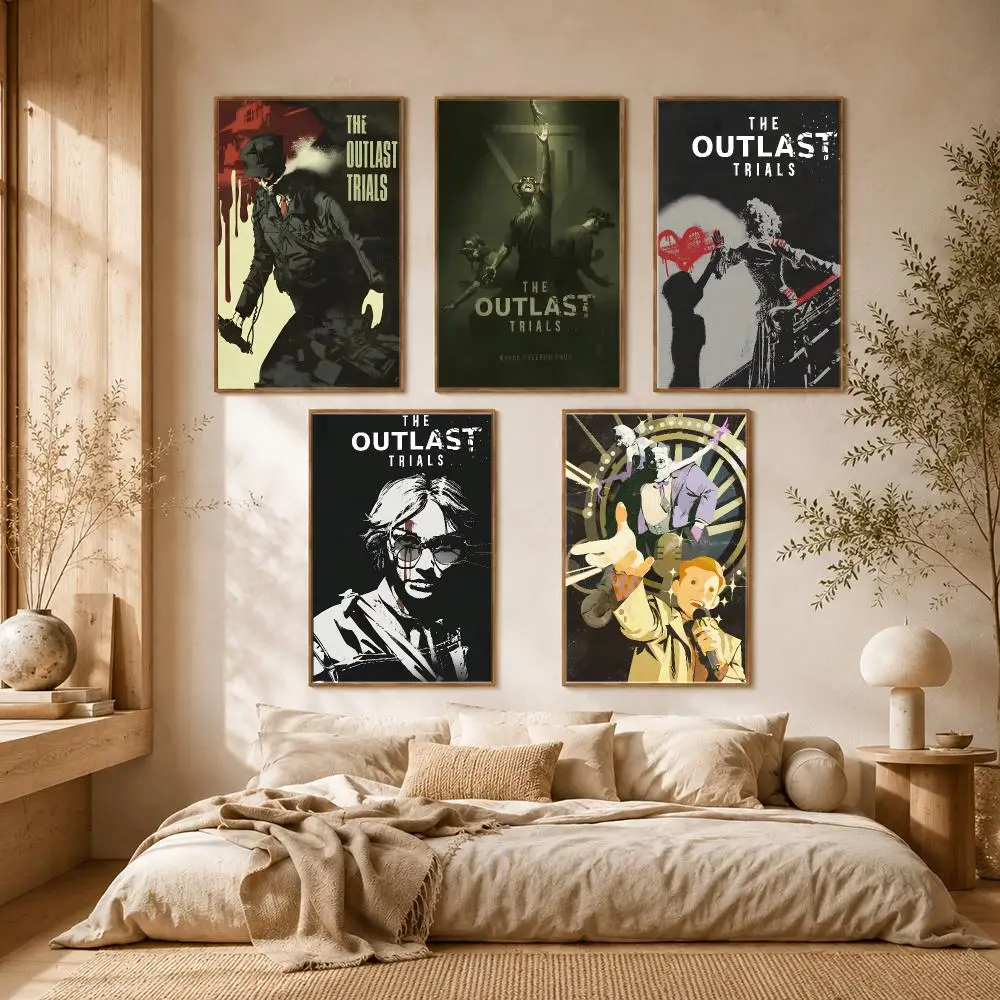 The Outlast Trials Game Horror Thriller Poster Self-adhesive Advanced Aesthetic Printing Paper Wall Art Living Room Home Decor