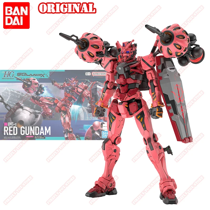 

BANDAI Original GUNDAM Animation Peripheral Toys HGMSGG Red Gundam Assembly Movable Anime Action Model Figures Collection