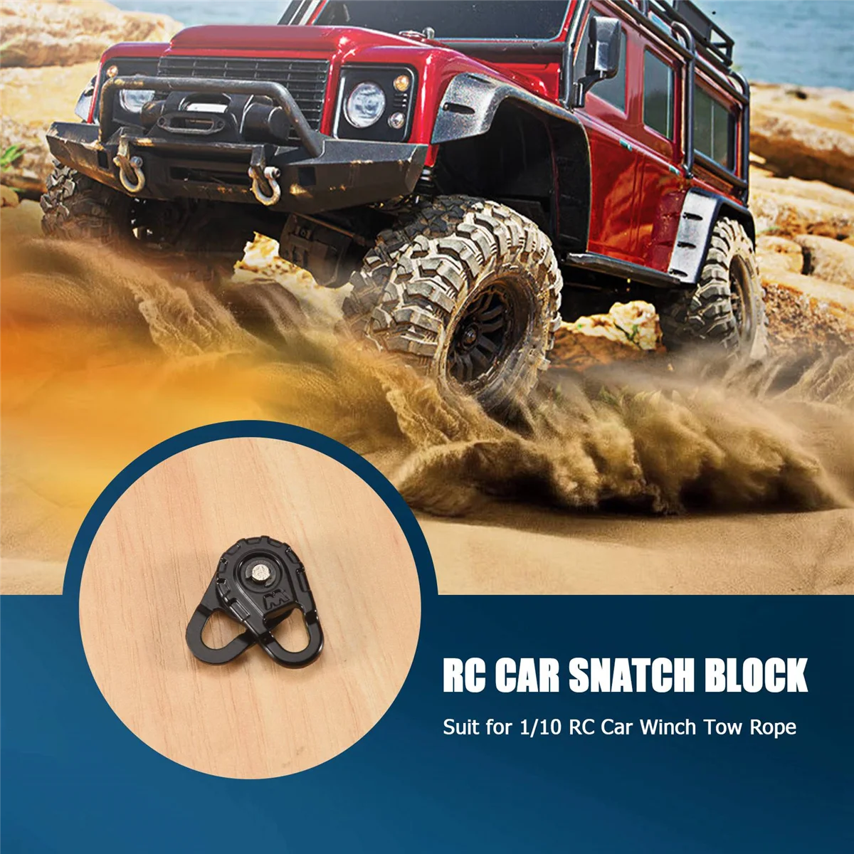 RC Car Metal Guincho, Corda De Reboque, Snatch Block, 1:10 RC Crawler, Axial, SCX10, 90046, Traxxas, TRX4, D90, TF2, MST