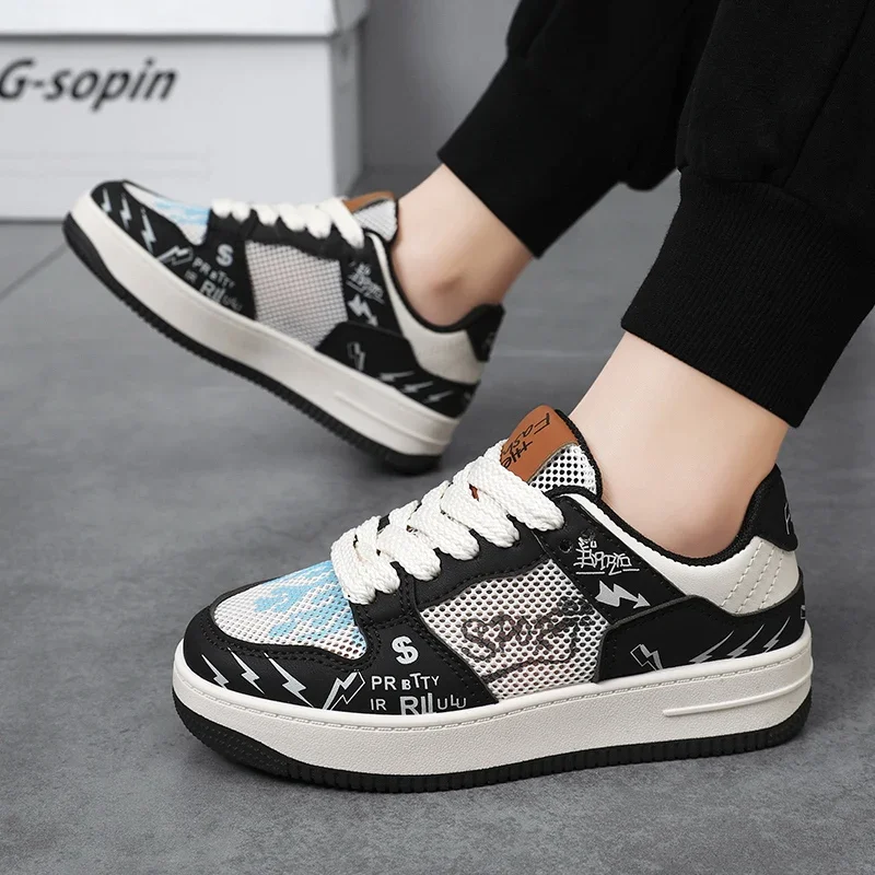 2024 New Fashionable and Personalized Color Blocking Casual Couple Shoes Summer Breathable Lace Up Men's andWomen's Sports Shoes