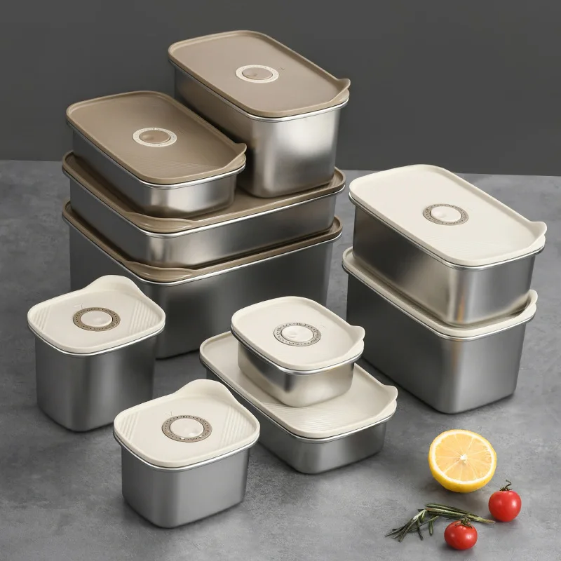 Fiambrera sellada de acero inoxidable de estilo japonés con tapa, caja de almacenamiento para refrigerador, bento, fiambrera para estudiantes, 1 unidad