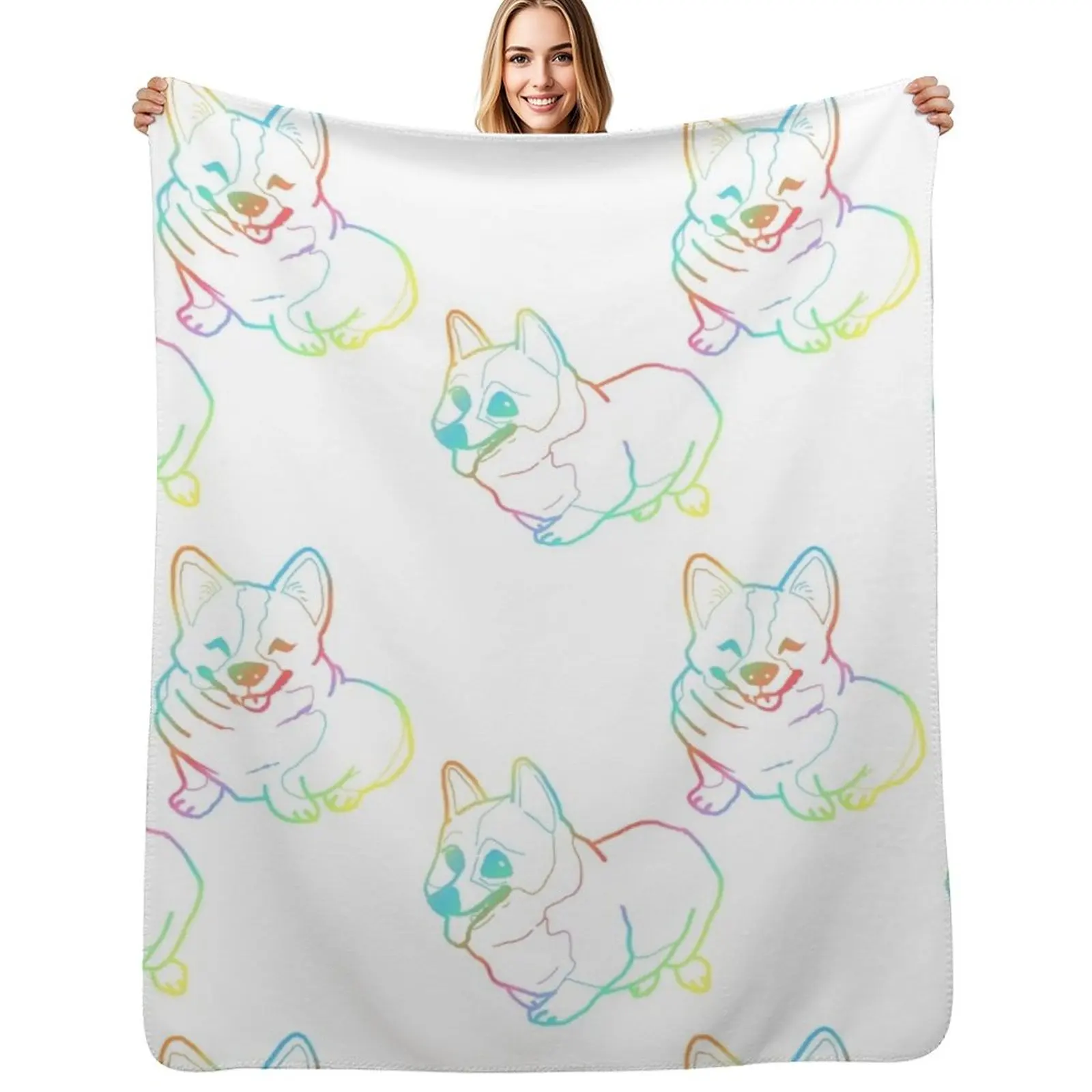 

Holographic fat corgi magnet pattern Throw Blanket Blankets For Baby Softest heavy to sleep Blankets