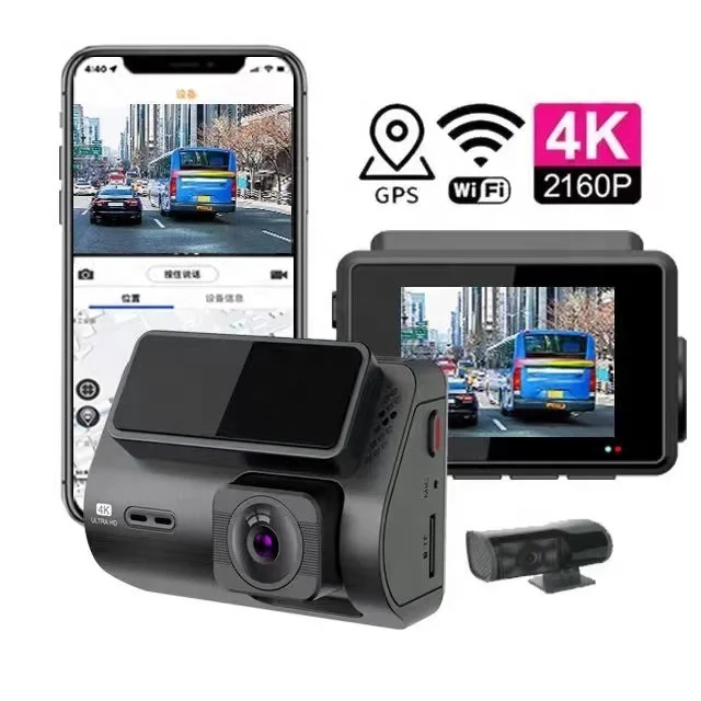 

2 Inches Dashcam 4k Dual Lens Dash Cam 4k with APP WiFi and GPS Car Dash Camera Front and Back 2 Channel Dash Camera