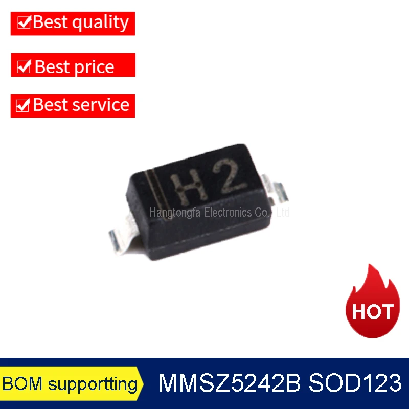 

3000PCS/LOT MMSZ5242B MMSZ5242 SOD-123 MARKING H2 12V/0.35W 1206 CJ Zener Diode NEW