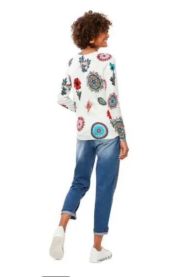 Spanish knitted pullover long-sleeved printed sweater is popular in spring and autumn