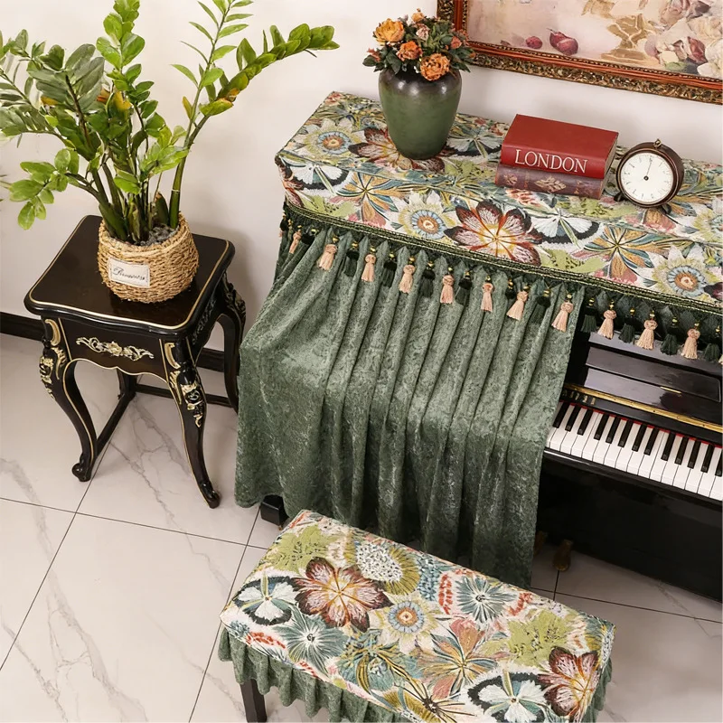 Piano Cover, Luxury High-End American Vintage Dust Cover, Modern Minimalist Full Protection Fabric, Elegant Home Decor