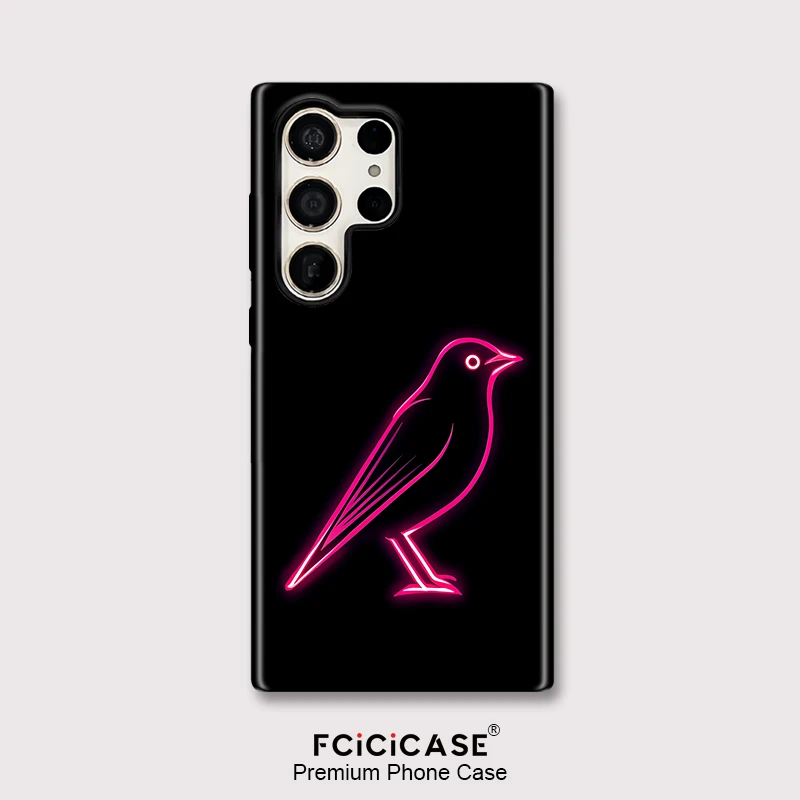 Fcicicase Phone Case For Samsung Galaxy S26 Edge A56 A16 S25 Ultra  A36 S23 S24 Plus A26 Bird Print Acrylic Dual Layer Cover