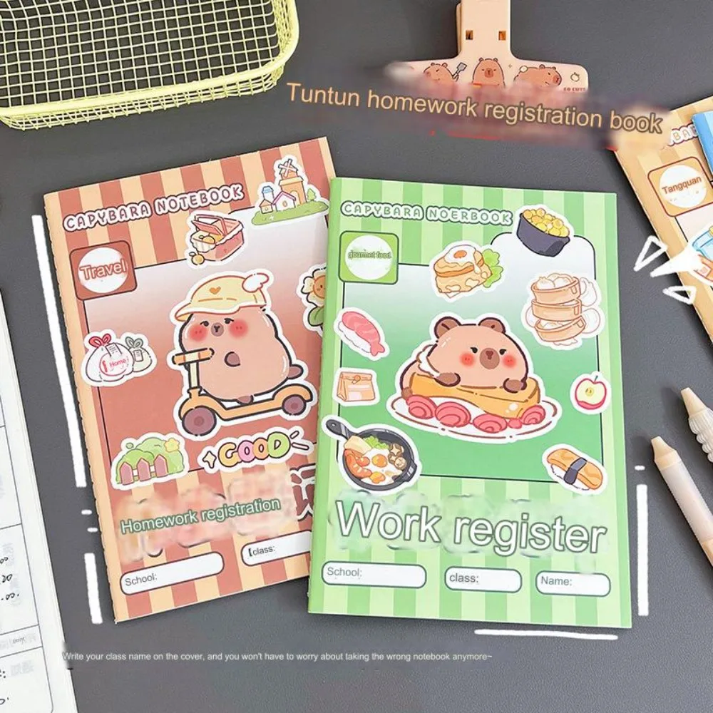 Student Stationery Capybara Notebooks Creative Homework Registration Books Subject Diary Planner Cartoon A5 Notebook