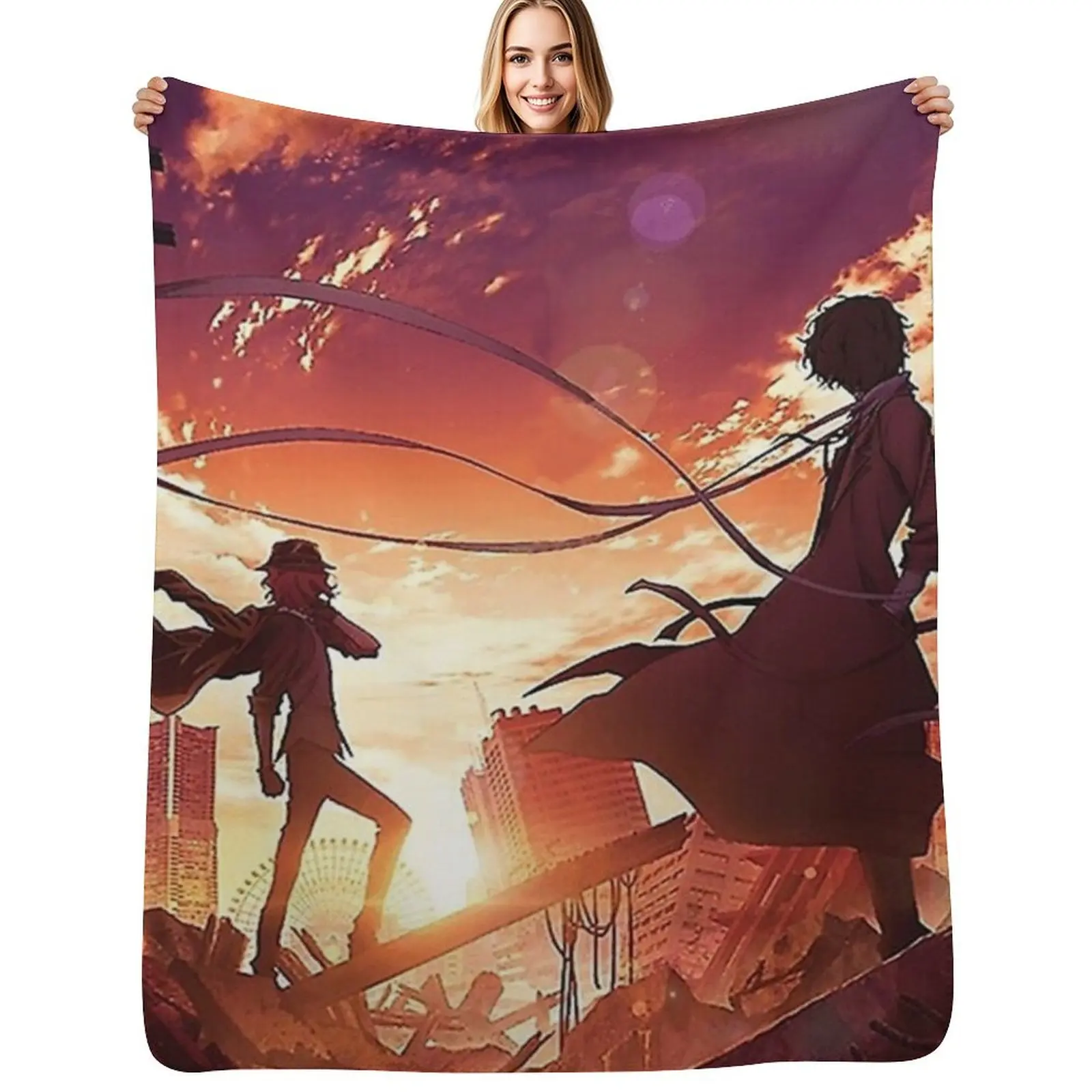 

SOUKOKU Poster Throw Blanket Outdoor Soft Blanket for Picnic Beach Camping