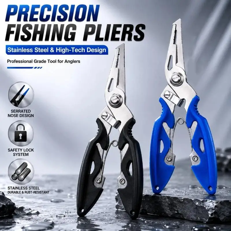 Mini Stainless Steel Fishing Pliers Rust Resistant Coating Lightweight Hook Remover for Outdoor Saltwater Fishing Activities