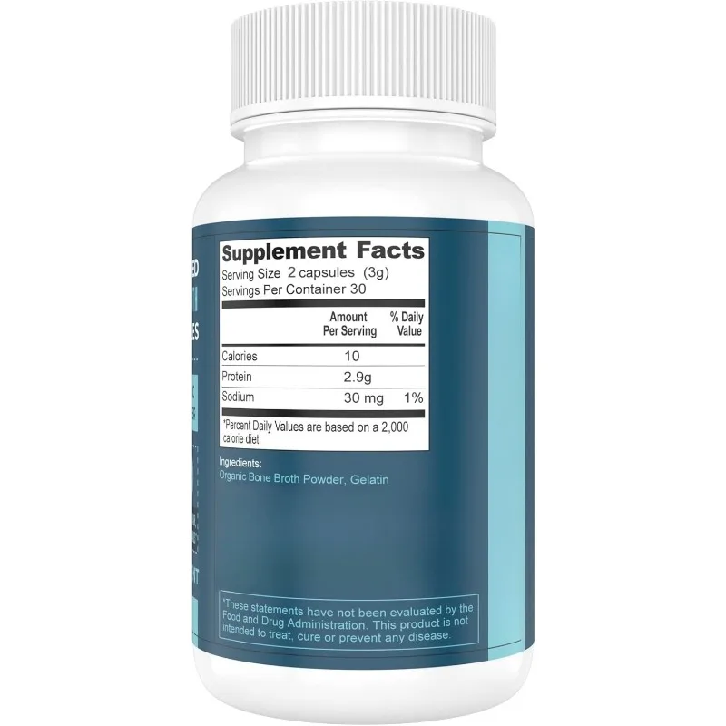 Grass fed Bone Soup Capsules contain collagen -60 capsules for intestinal, nail, hair, joint, digestive health support