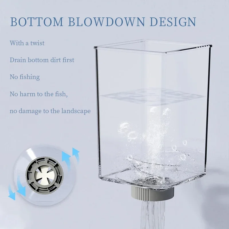 1.4L Betta Fish Tank Desktop Mini Aquarium Light Intelligent Temperature Control Ecological Self-circulating for Desktop Decor