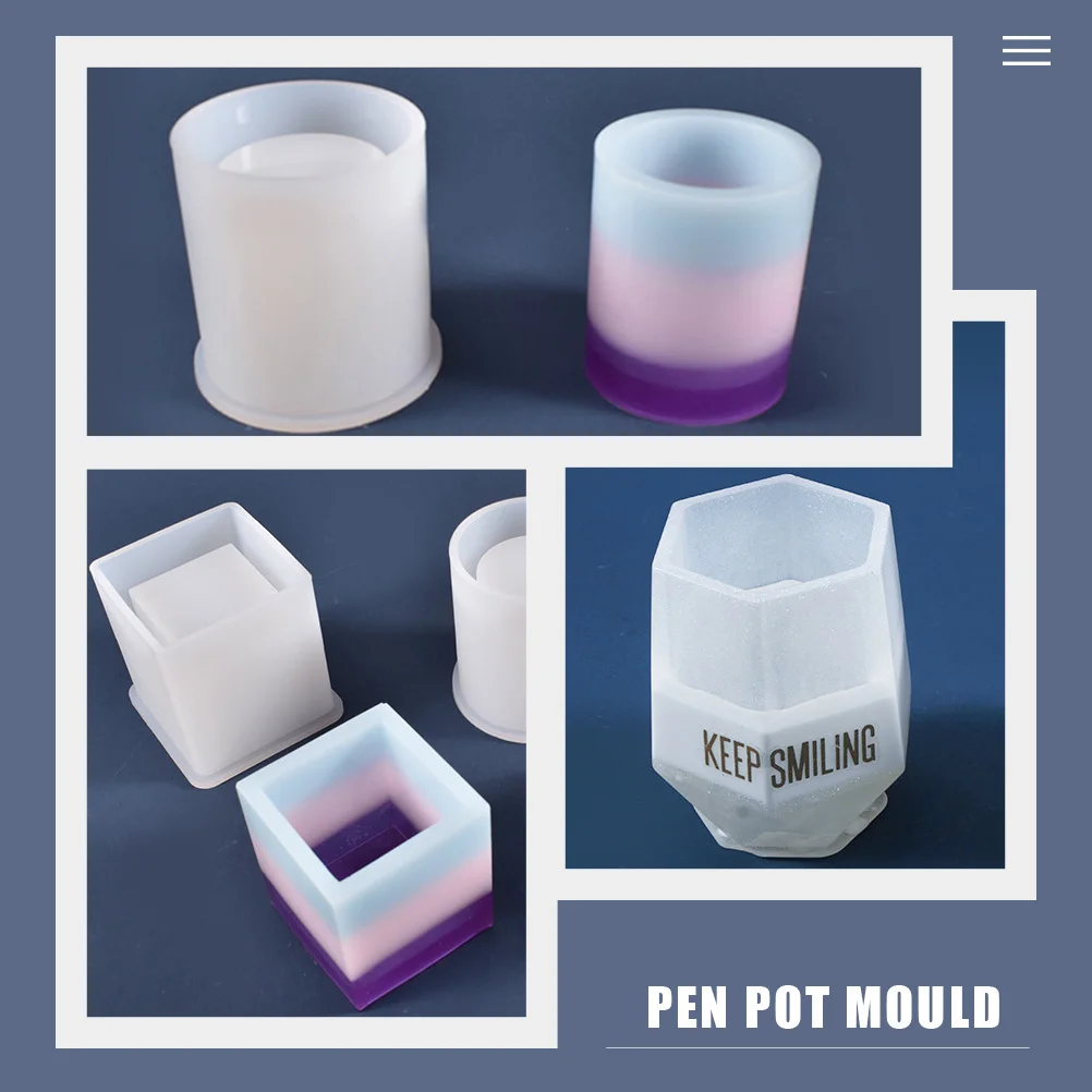 Storage Holder Mould for Decor Pen Silicone Mold Brush Pot Moulds Crystal Epoxy Creative