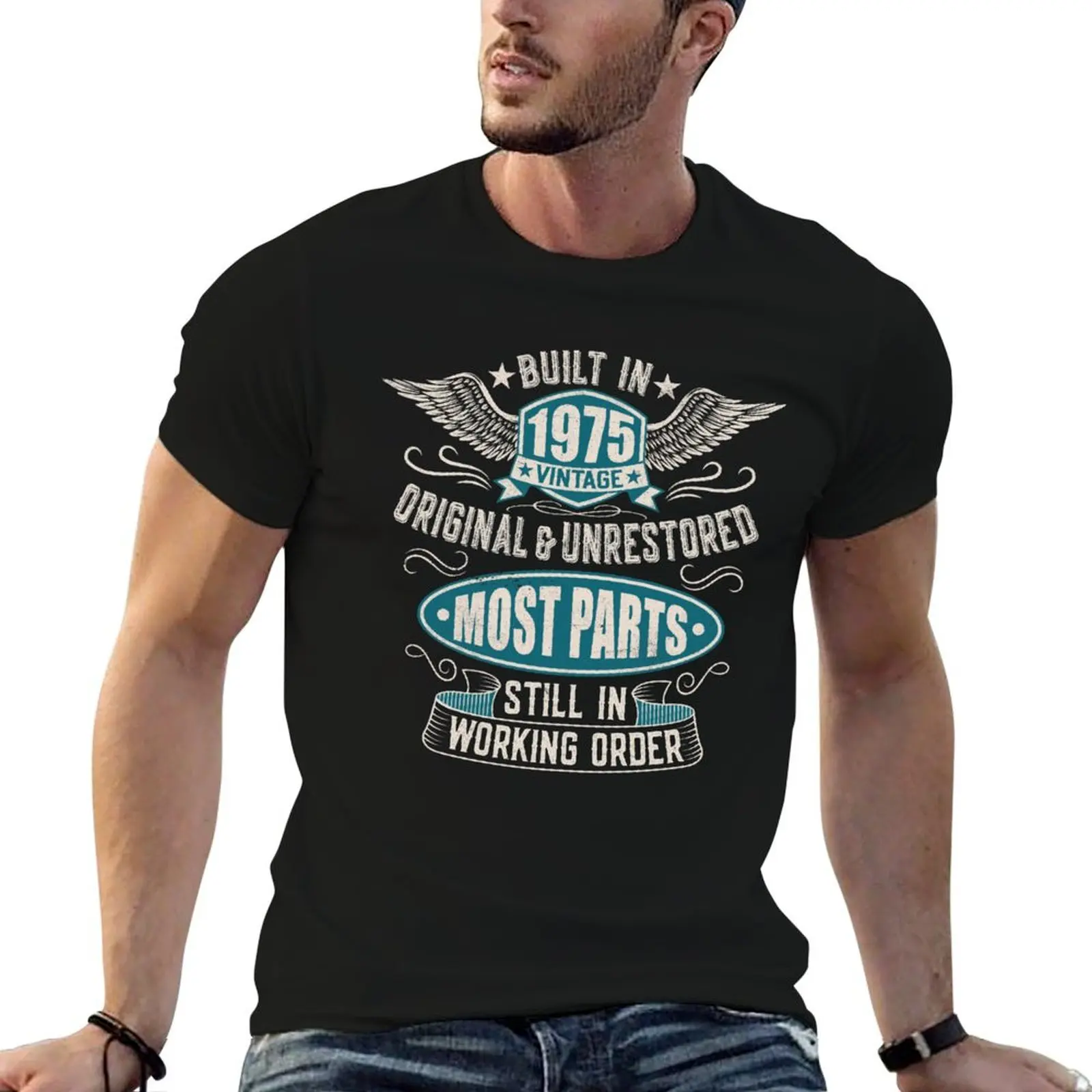 

Built In The Seventies Original Unrestored Classic Born 1975 Birthday Vintage T-Shirt summer tops man t shirt Men's t-shirts