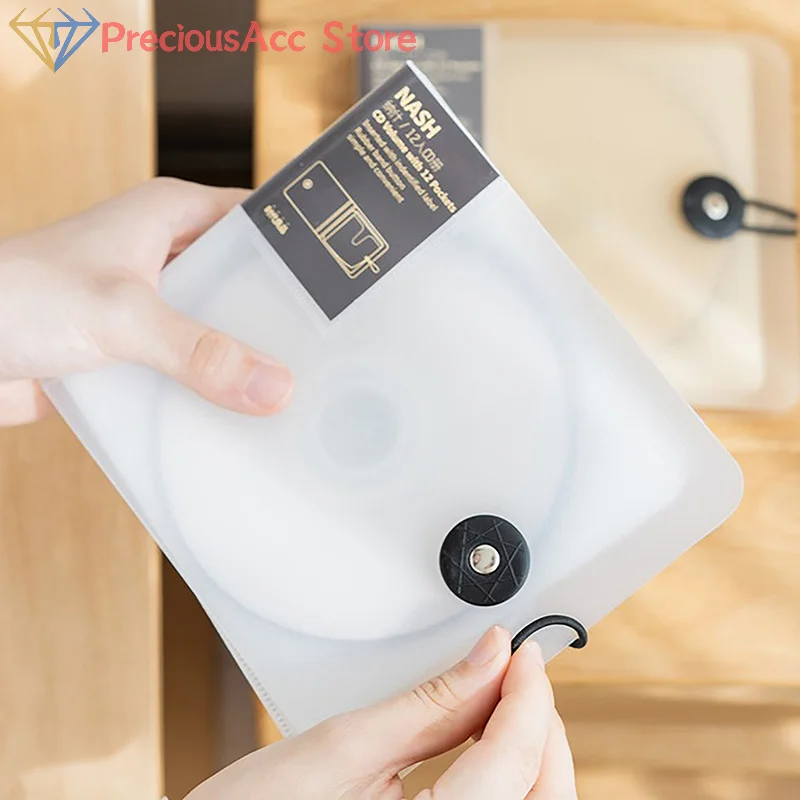Transparent CD DVD Storage Wallet Plastic Disc Organizer Case with Buckle Closure for Home Travel Media for Media Archiving