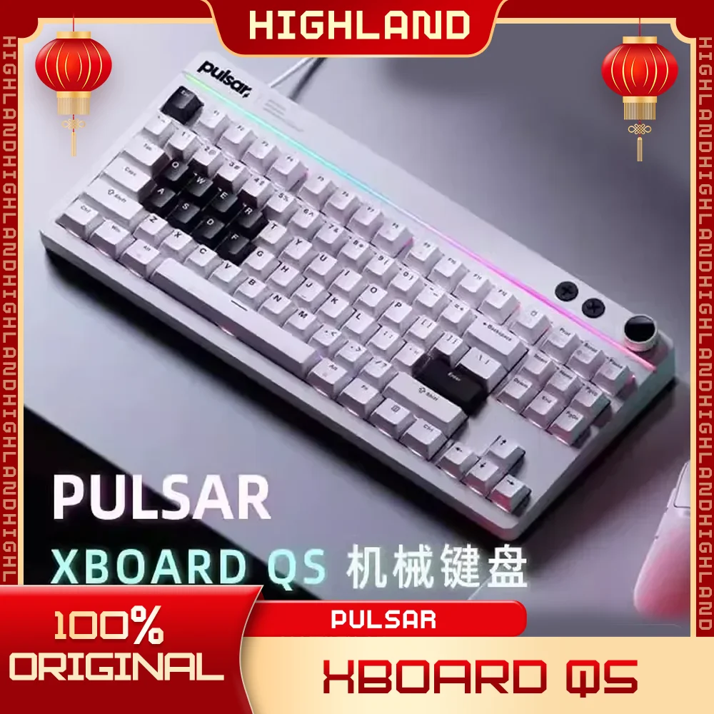 

Pulsar Xboard Qs Mechanical Keyboard Esports Type-C Wired Gaming Keyboards Aluminum Hot Swap Cnc Rgb Office Gamer Keyboards Gift