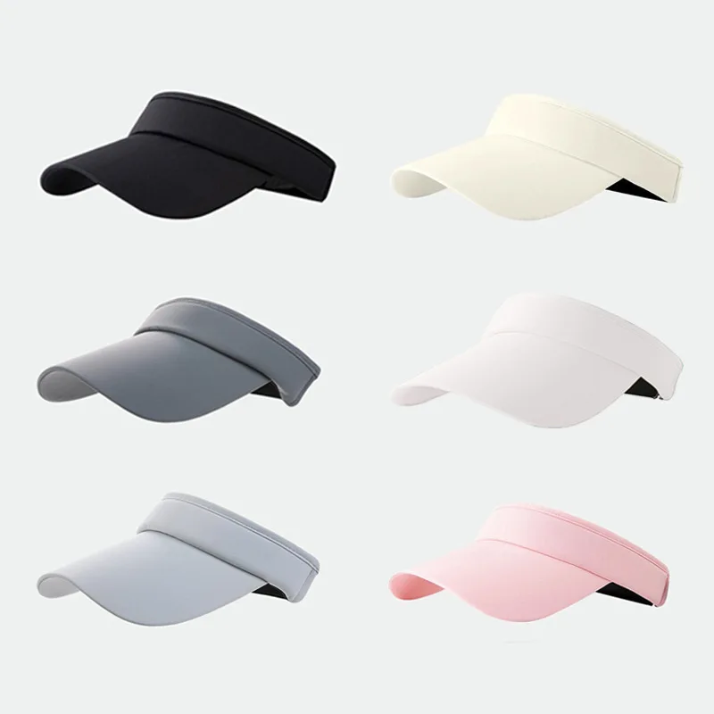 Custom Logo Ice Silk Oversized Sun Visor Anti UV Breathable Marathon Running Outdoor Sweat Wicking Sun Protection Sport Headwear