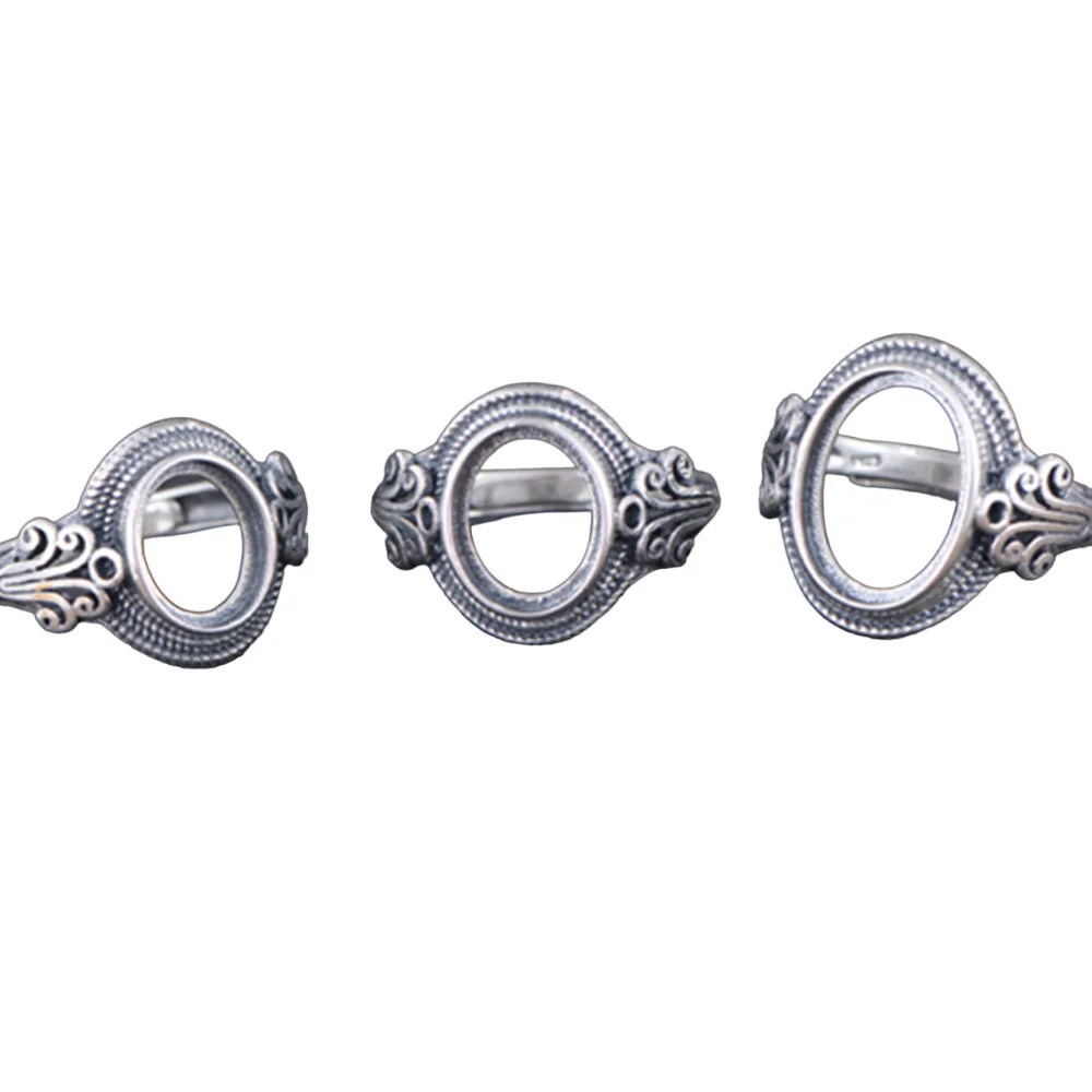 Ring Blank (8x10mm/9x11mm/10x14mm Oval Blank) Adjustable Thai Sterling Silver Ring Setting Oval Cabochon Ring Base