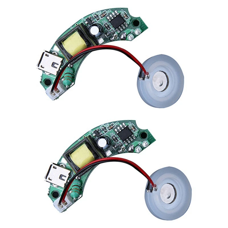 Placa de controlador de humidificador de 2 piezas y 5V, generador de niebla, discos de atomización estables, ultrafinos, de baja potencia, accesorios de circuito de pulverización grande