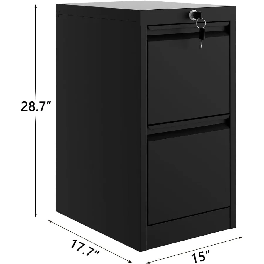 File Cabinet with 2-Drawer Lock - Vertical Metal Filing Cabinet