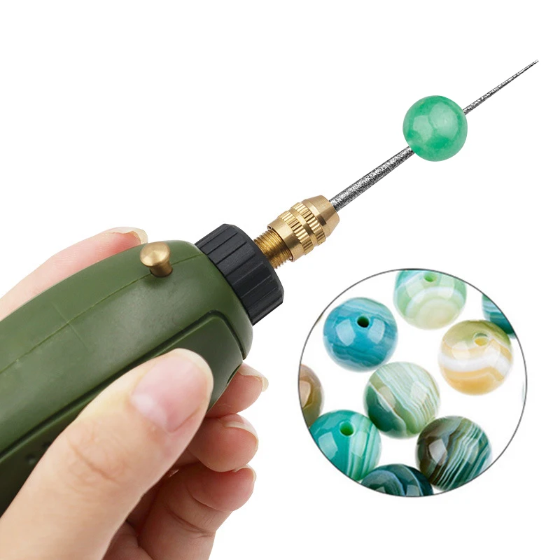 Aste di molatura con gambo da 3MM Mini trapano testa di molatura diamantata fresa per incisione ad ago intaglio lucidatura punta da trapano in pietra di giada di vetro